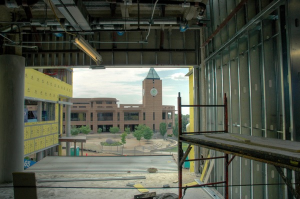 UCCS Science and Engineering Building under construction - Interior with view of El Pomar